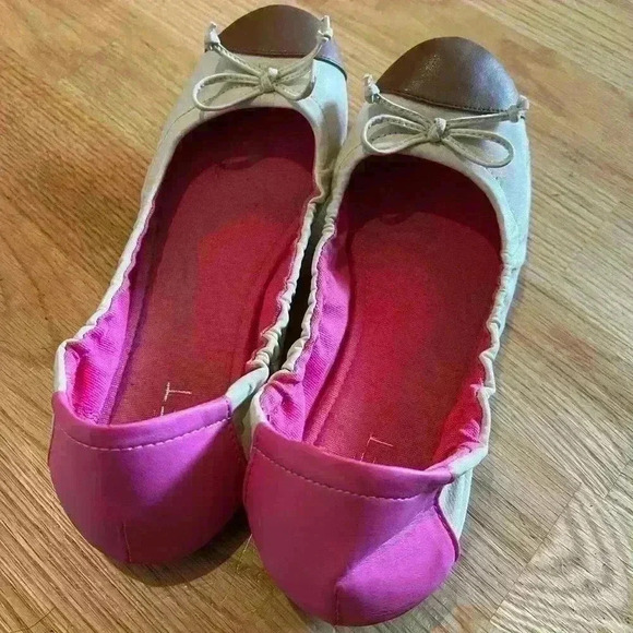 Ann Taylor Womens Pink and Beige Flats Size 8.5 - Picture 2 of 10